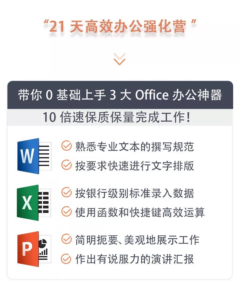 21天高效办公实战营 极速上手word Excel Ppt 让你的工作效率快进10倍